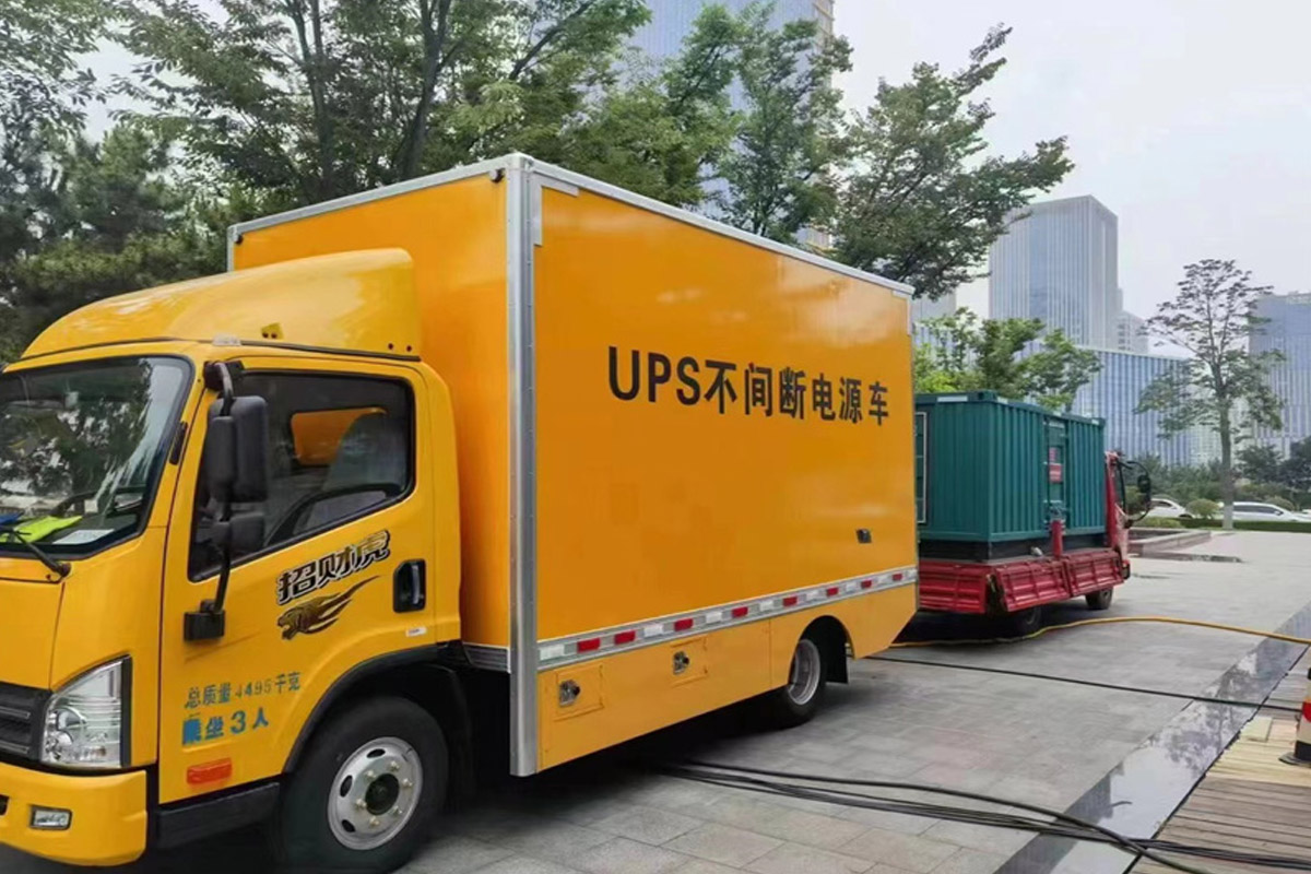 定安发电机租赁施工现场