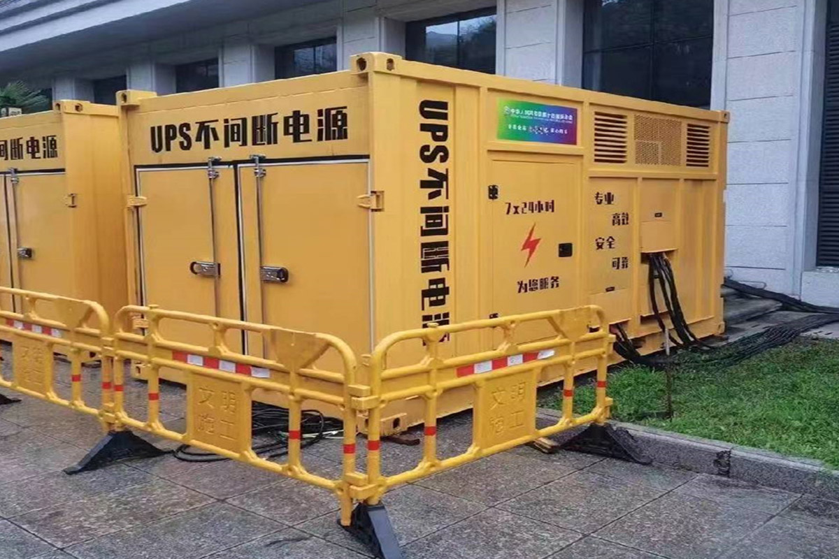 定安发电机租赁施工现场